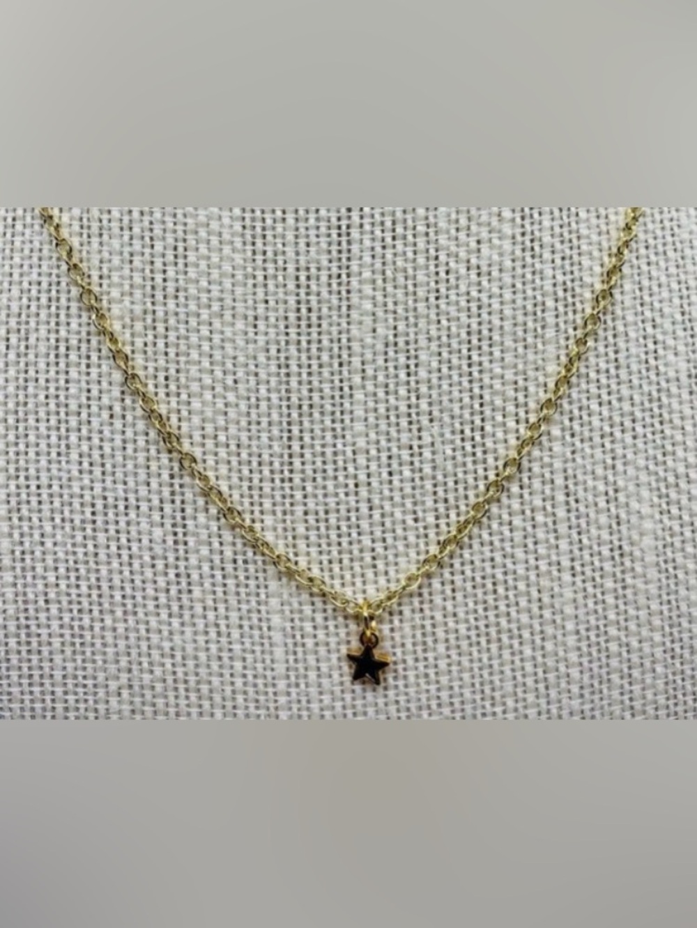 Black Enamel Star Charm Gold Chain Necklace Boho Eclectic Y2K Whimsigoth Preppy - Picture 2 of 7